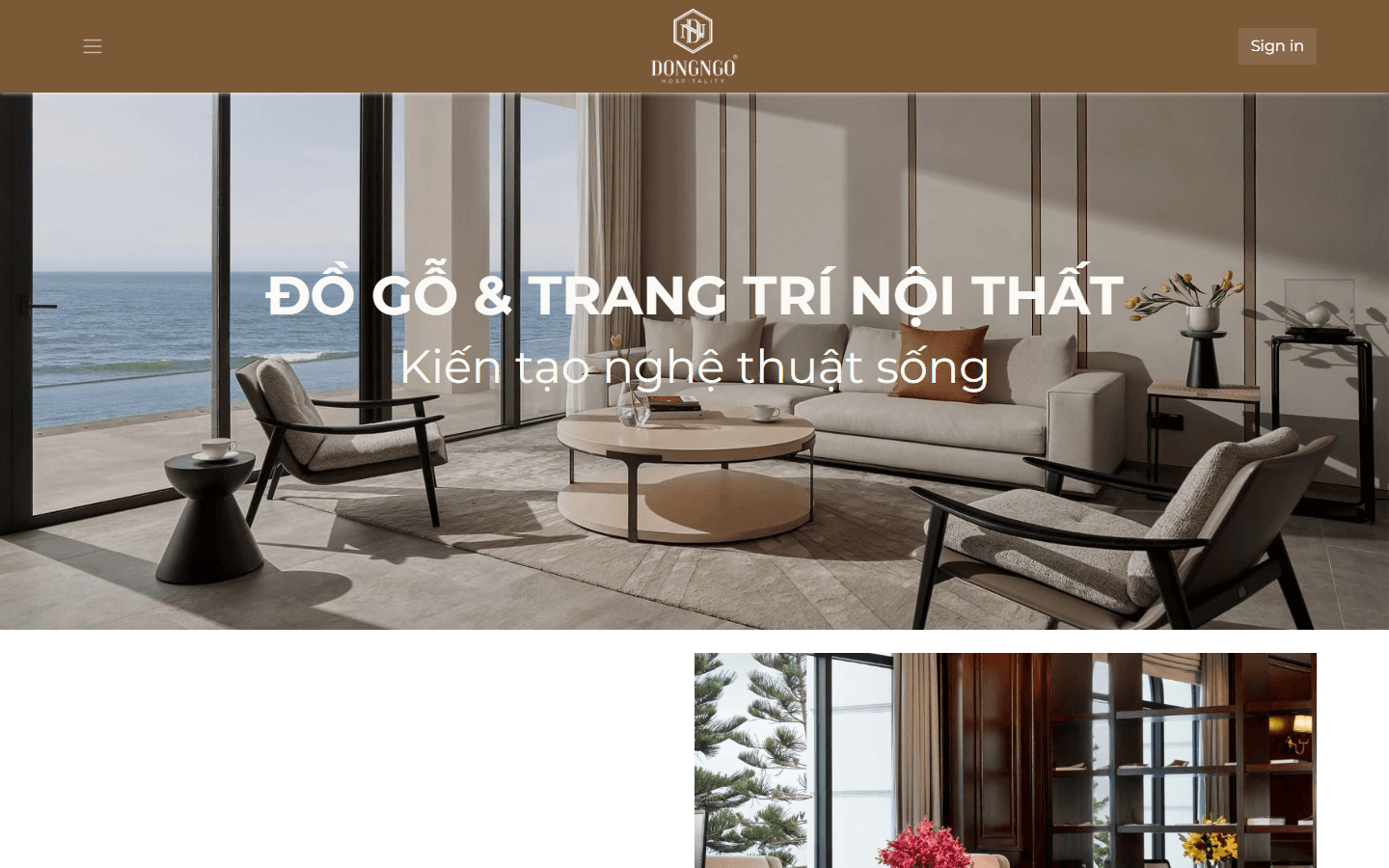 Public Dong Ngo Hospitality website, not the internal ERP interface