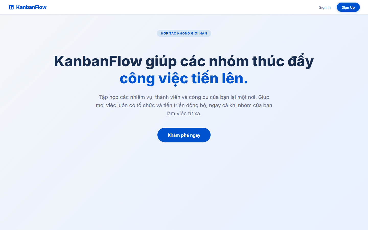 Taskify application landing page